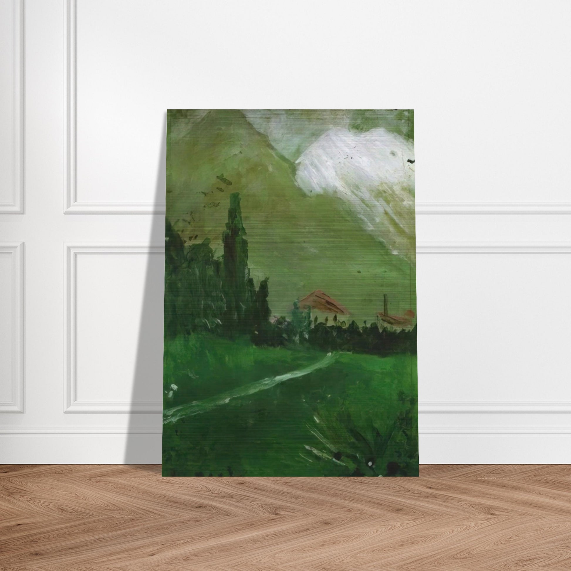 LANDSCAPE NEAR FIGUERAS - Salvador Dali Brushed Aluminum Print - 70x100 cm / 28x40 inches | Salvador Dali Aluminum Print | Salvador Dali Prints