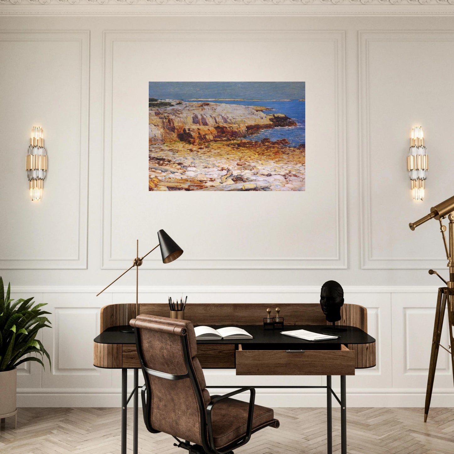 Northeast Headlands, New England Coast - Childe Hassam Brushed Aluminum Print - 70x100 cm / 28x40 inches | Childe Hassam Aluminum Print | Childe Hassam Prints