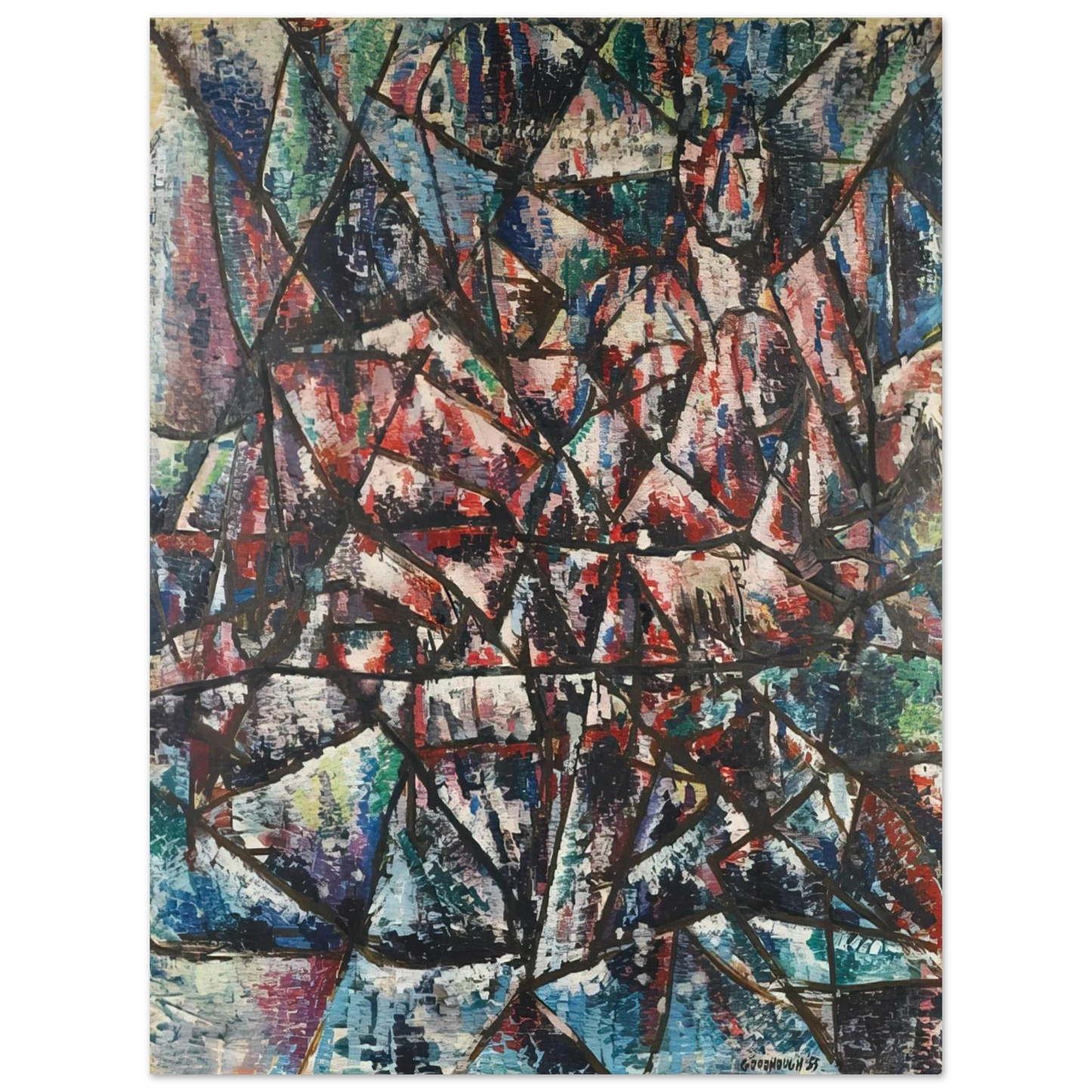Robert Goodnough - Two Seated Figures - 1955  75x100 cm / 30x40inches Fine Art Poster