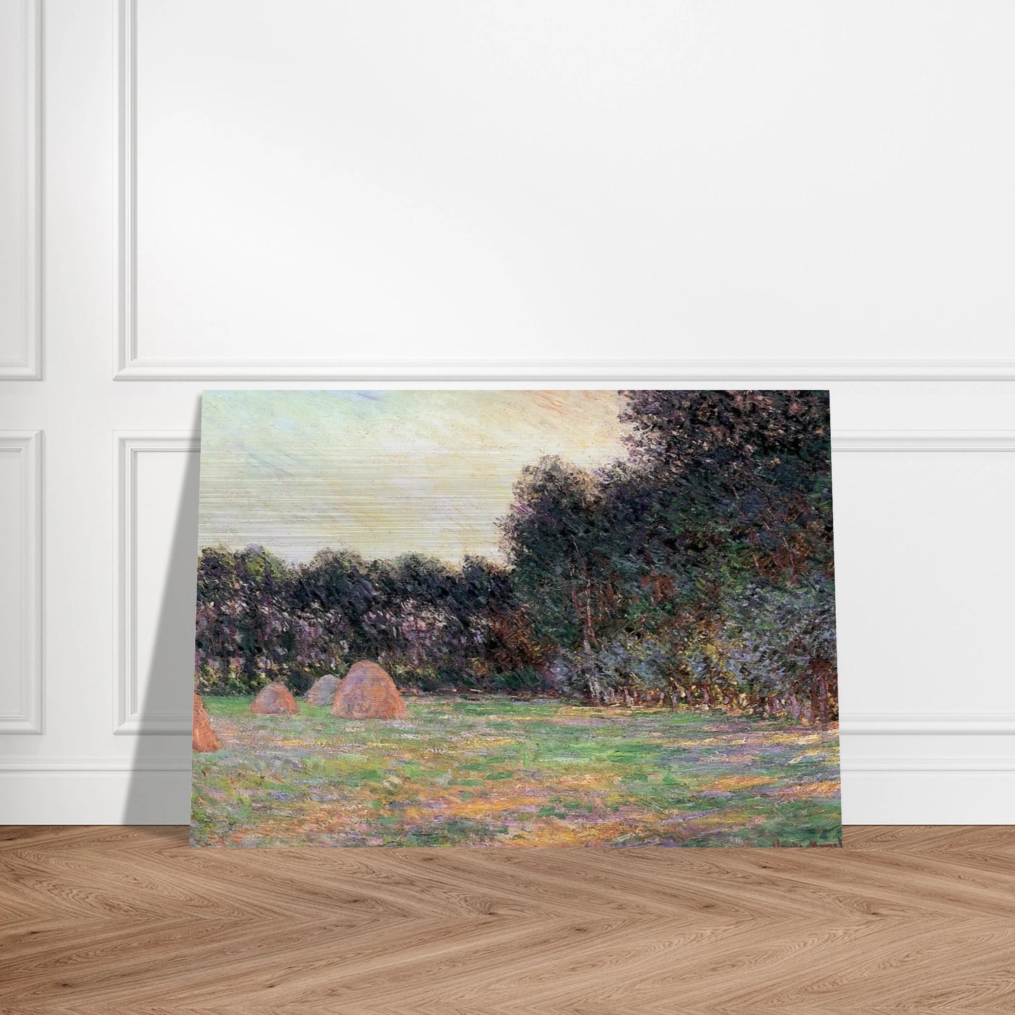 Meadow with Haystacks near Giverny - claude monet Brushed Aluminum Print - 70x100 cm / 28x40 inches | claude monet Aluminum Print | claude monet Prints