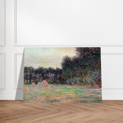 Meadow with Haystacks near Giverny - claude monet Brushed Aluminum Print - 70x100 cm / 28x40 inches | claude monet Aluminum Print | claude monet Prints