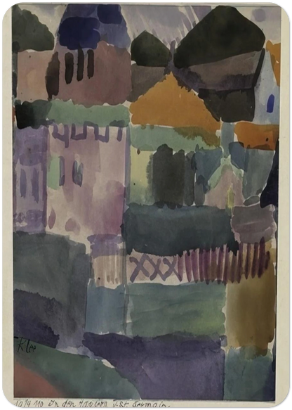 IN THE HOUSES OF ST GERMAIN 1914 By Paul Klee Pack of 10 Post Cards | Paul Klee Post Cards | A6 (10.5 x 14.8 cm) - 4.1 x 5.8 inches
