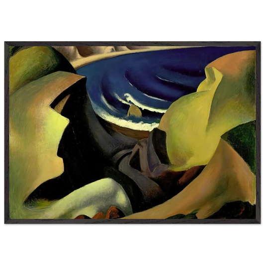 THE CLIFFS 1921 - Thomas Hart Benton 70x100 cm / 28x40 inches Framed Art Print – Black Wooden Frame
