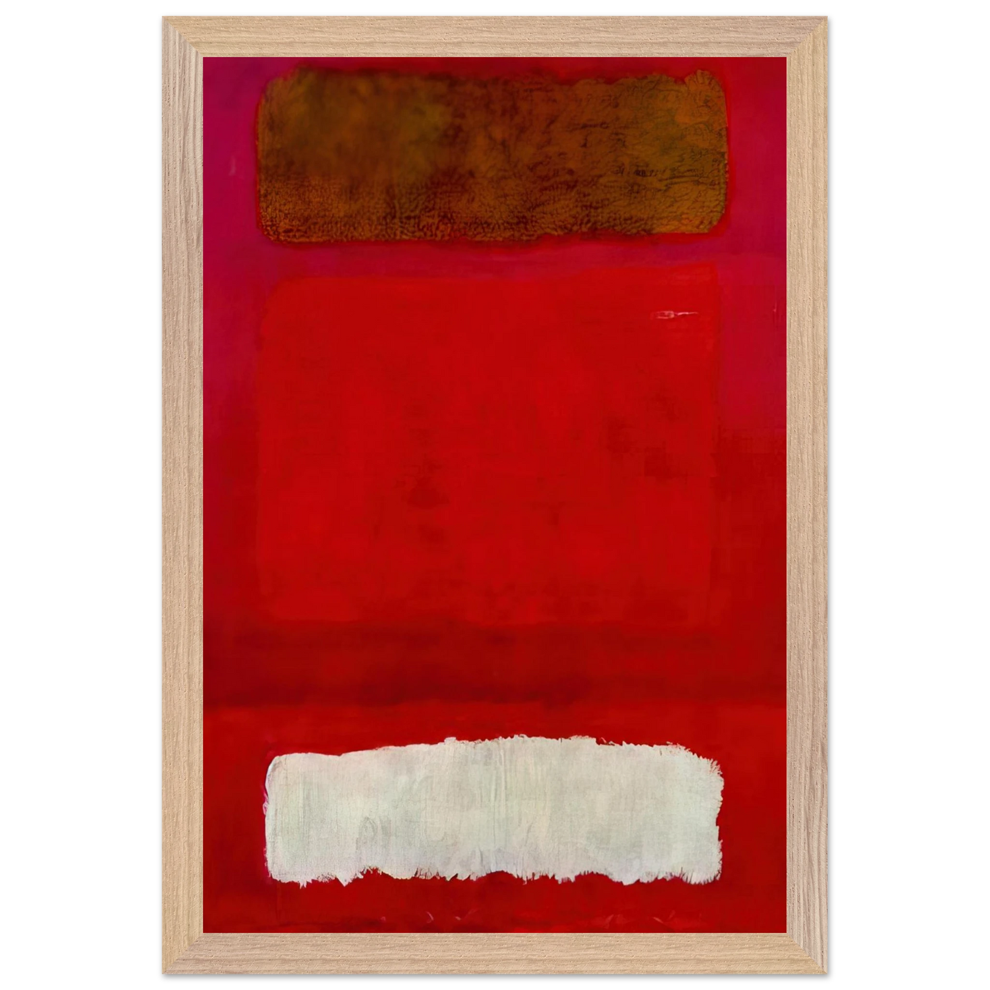 Mark Rothko - No. 16 Red, White, and Brown - 1957 Wall Art - 60x80 cm / 24x32 inches - Premium Wooden Framed Poster With Fine Art Paper-canvas - White frame
