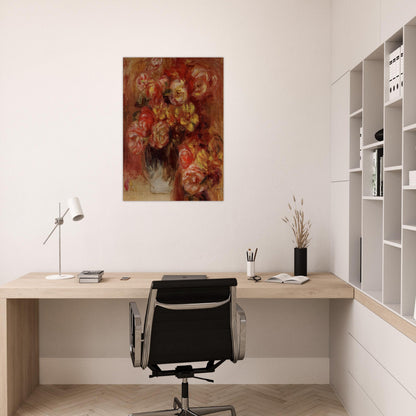Vase of Roses - Pierre-Auguste Renoir Brushed Aluminum Print - 70x100 cm / 28x40 inches | Pierre-Auguste Renoir Aluminum Print | Pierre-Auguste Renoir Prints