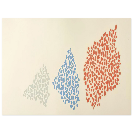Robert Goodnough - Red, Blue and Grey - Post-Painterly Abstraction  75x100 cm / 30x40inches Fine Art Poster