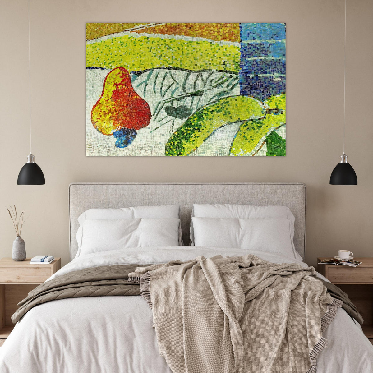 Caju e Bananas - Naïve Art Primitivism - Aldemir Martins Art Prints - 100x150 cm / 40x60″ inches | Aldemir Martins Poster | Aldemir Martins Prints