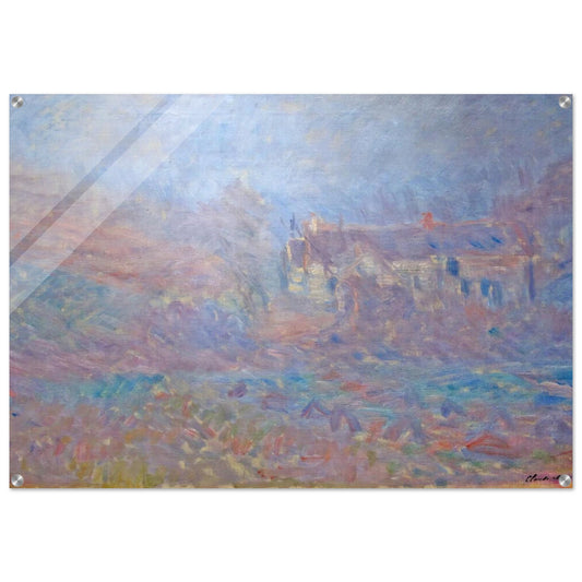 Houses at Falaise in the Fog - claude monet Acrylic Print - 70x100 cm / 28x40″ inches | claude monet Wall Art | claude monet Prints
