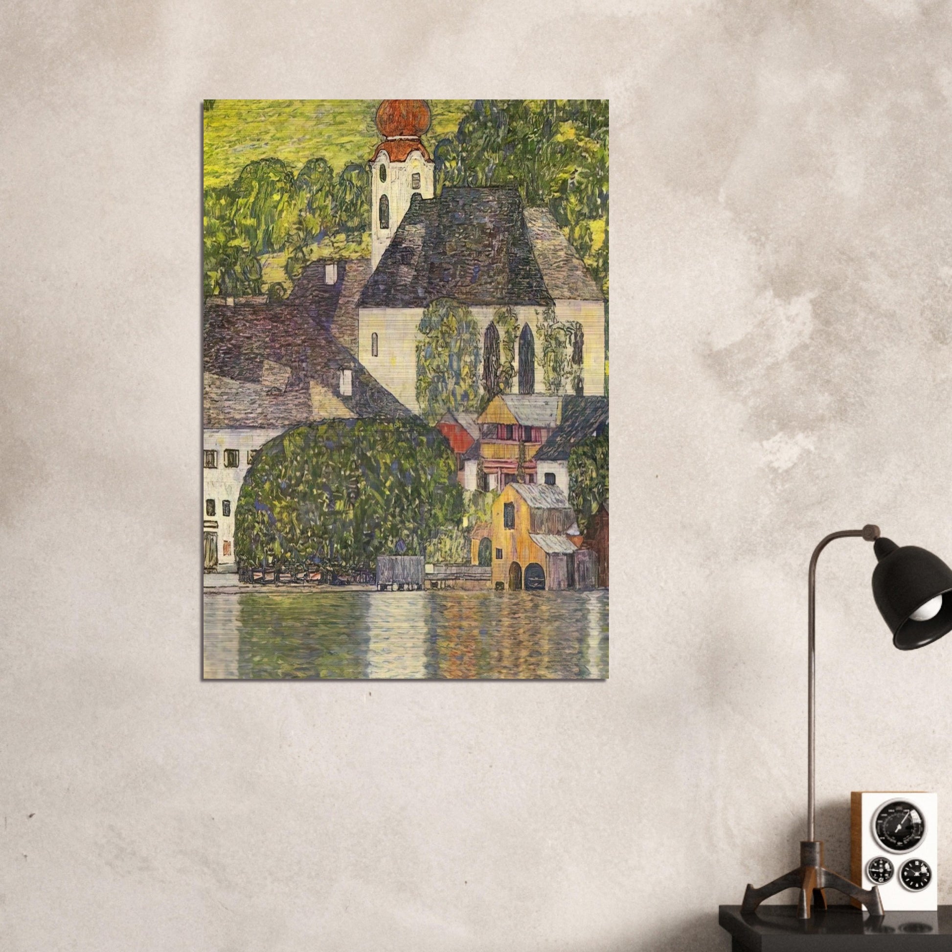 CHRUCH IN UNTERACH ON THE ATTERSEE - Gustav Klimt Brushed Aluminum Print - 70x100 cm / 28x40 inches | Gustav Klimt Aluminum Print | Gustav Klimt Prints
