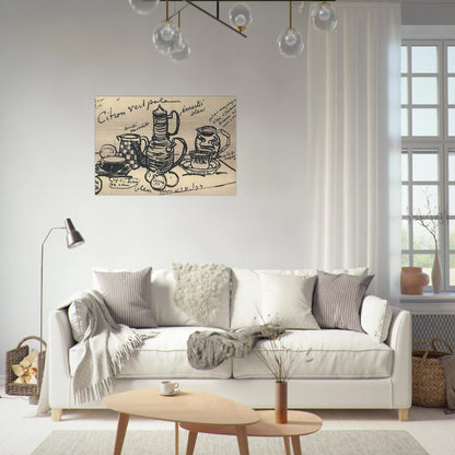 Still Life with Coffee Pot - Vincent van Gogh Brushed Aluminum Print - 70x100 cm / 28x40 inches | Vincent van Gogh Aluminum Print | Vincent van Gogh Prints