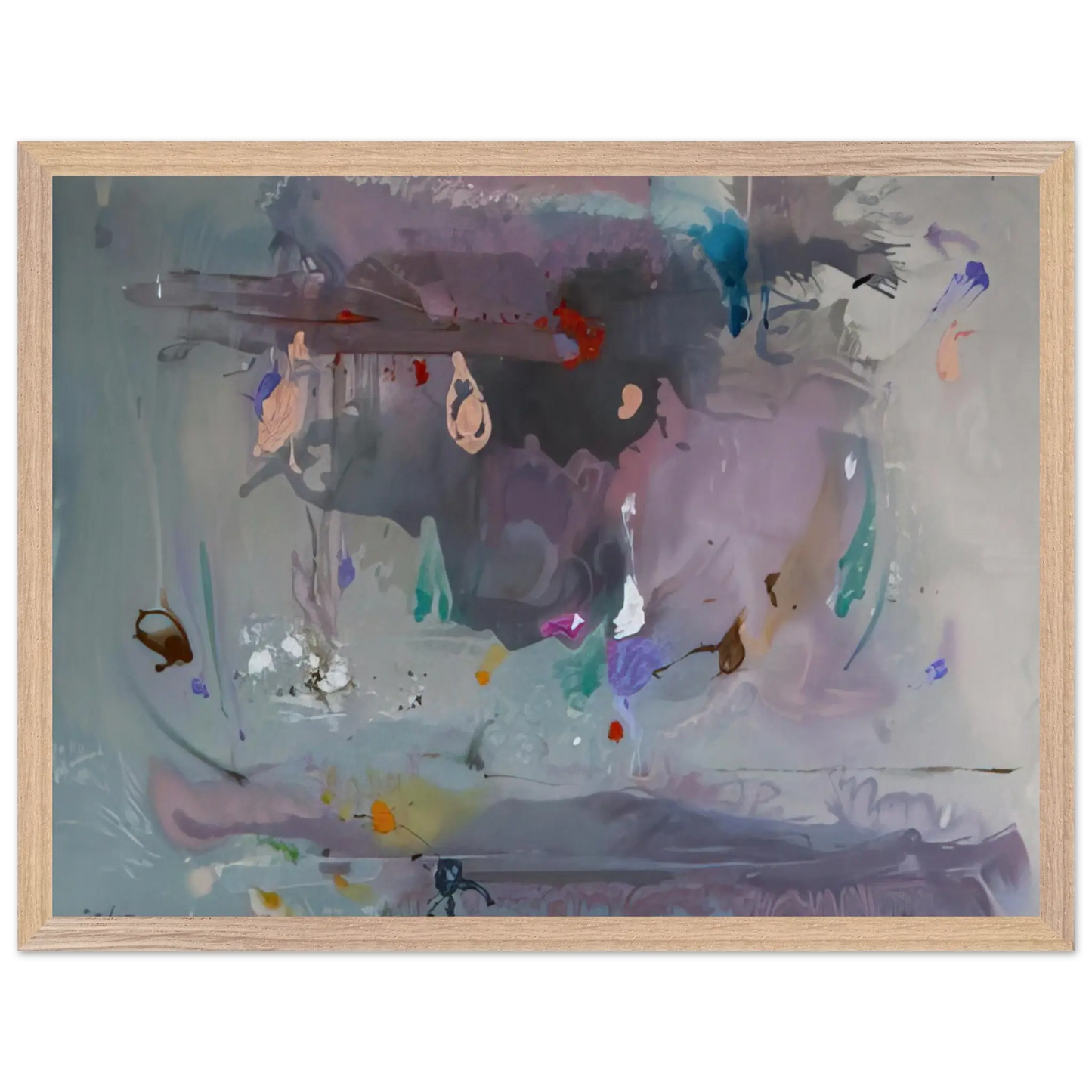 Helen Frankenthaler - Grey Fireworks - 2000 Wall art - 50x70 cm / 20x28 Inches - Fine Art Poster - -