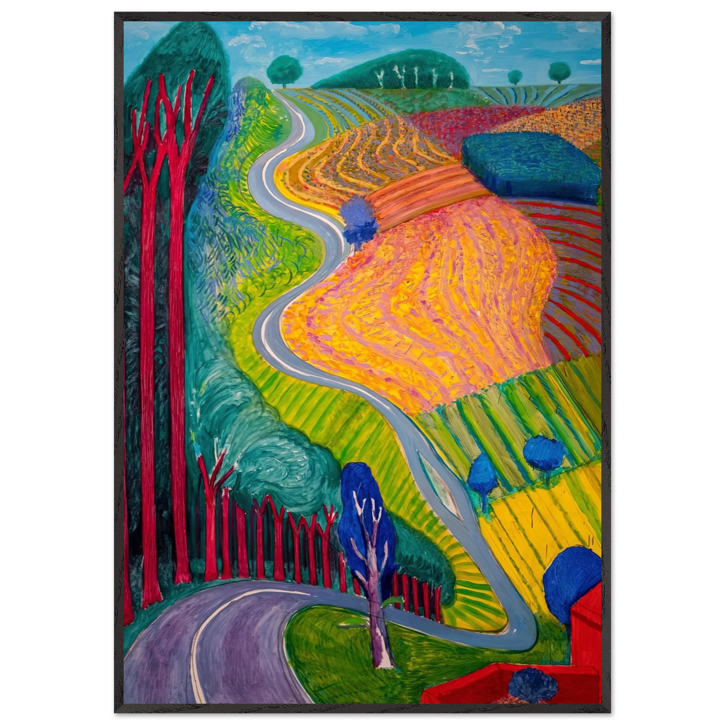 David Hockney - David Hockney Wall art - 50x70 cm / 20x28 inches - Premium Wooden Framed Poster With Fine Art Paper-canvas - Black frame