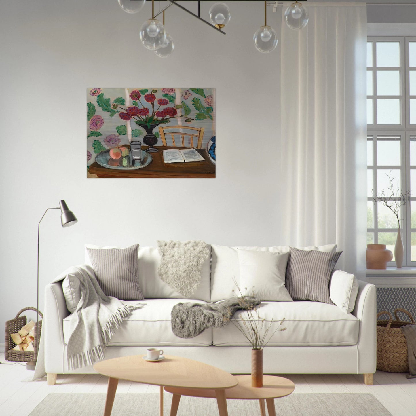 STILL LIFE BOUQUET OF DAHLIAS AND WHITE BOOK 1923 - Henri Matisse Brushed Aluminum Print - 70x100 cm / 28x40 inches | Henri Matisse Aluminum Print | Henri Matisse Prints