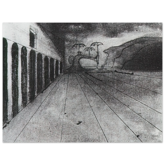 Salvador Dali - LANDSCAPE AFTER DE CHIRICO UNFINISHED  75x100 cm / 30x40inches Fine Art Poster