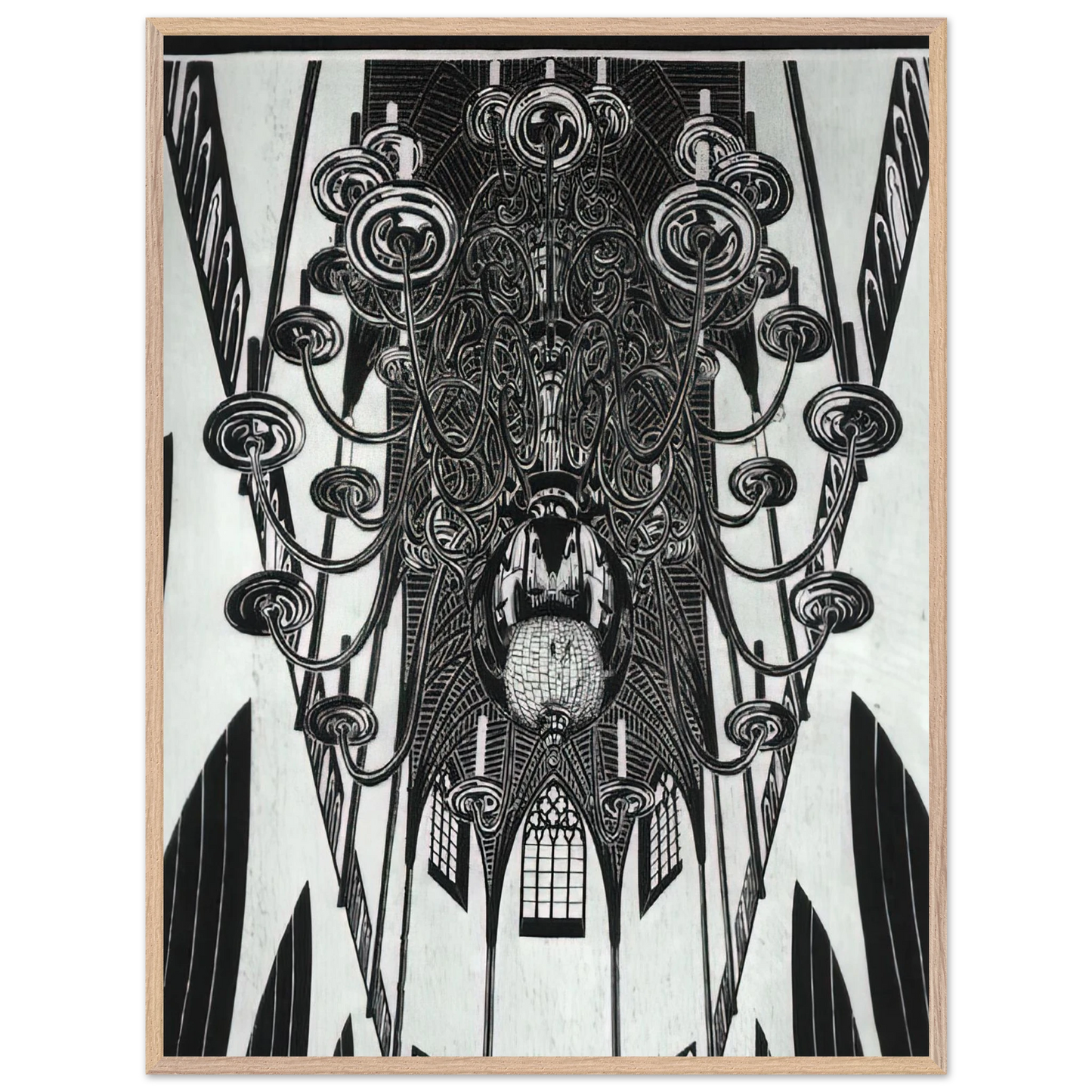 MC Escher - ESCHER (2) Wall Art - 21x29.7 cm / 8x12" - Premium Wooden Framed Poster With Fine Art Paper - White frame