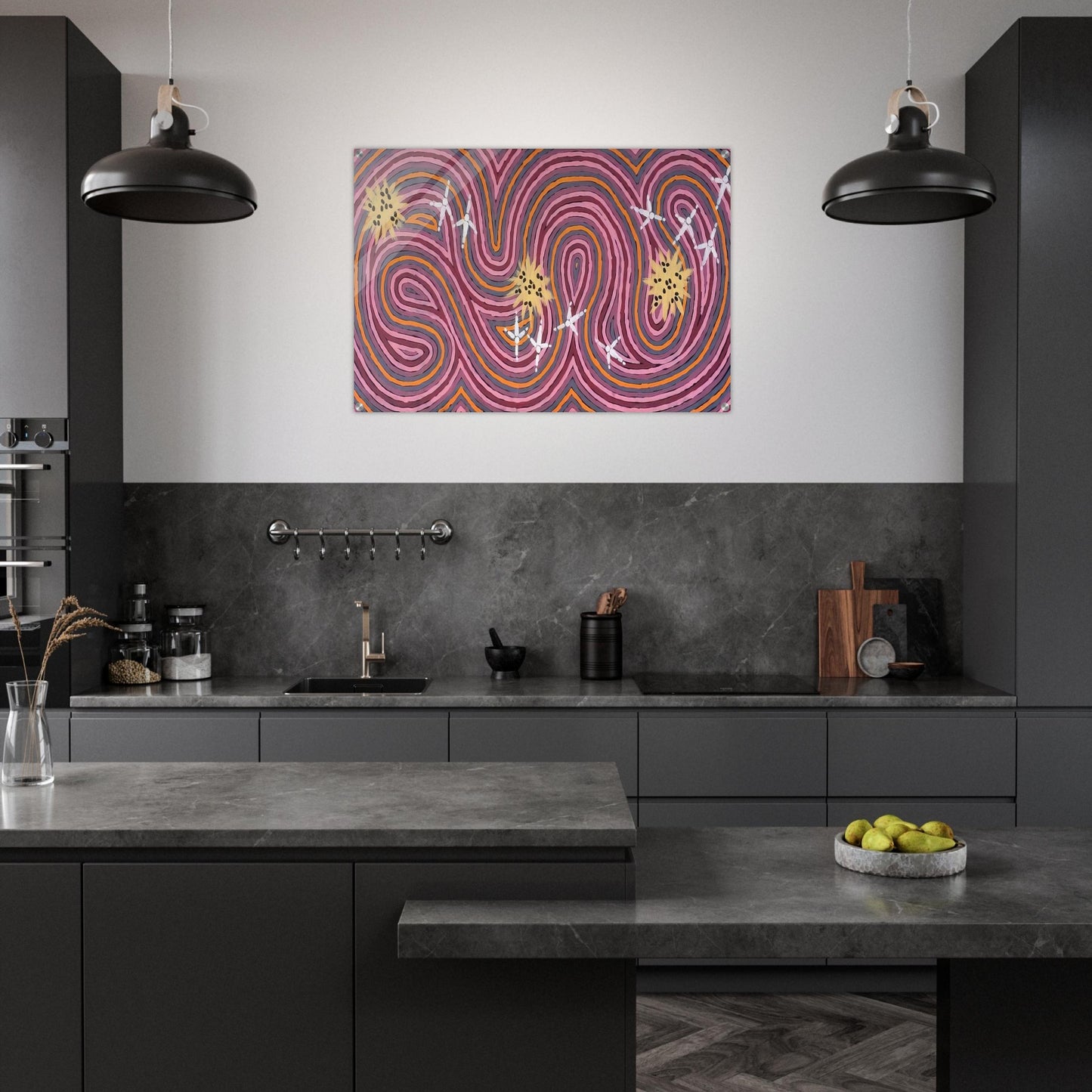 Worm Dreaming - 1996 - Clifford Possum Tjapaltjarri Acrylic Print - 70x100 cm / 28x40″ inches | Clifford Possum Tjapaltjarri Wall Art | Clifford Possum Tjapaltjarri Prints