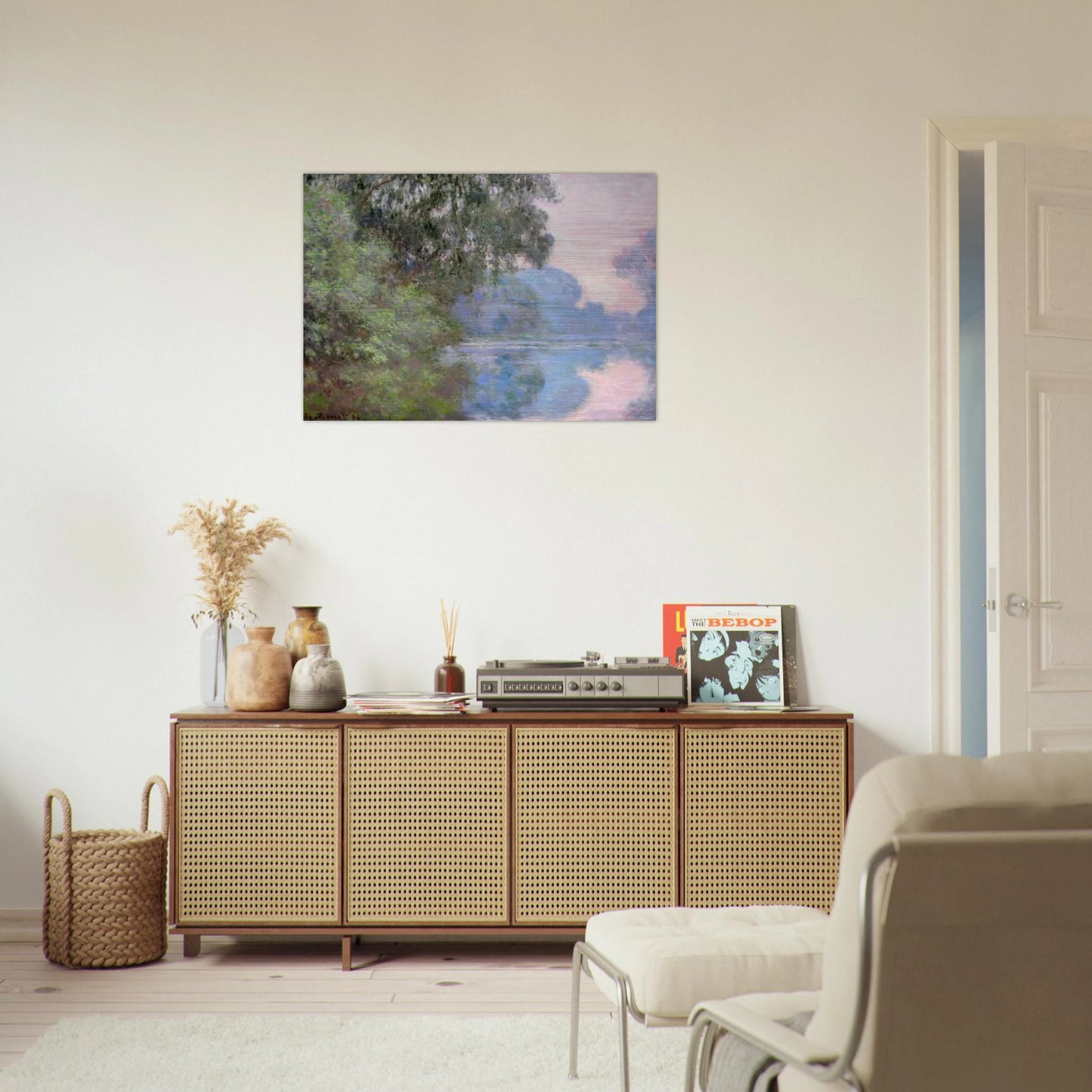 Morning on the Seine near Giverny - claude monet Brushed Aluminum Print - 70x100 cm / 28x40 inches | claude monet Aluminum Print | claude monet Prints