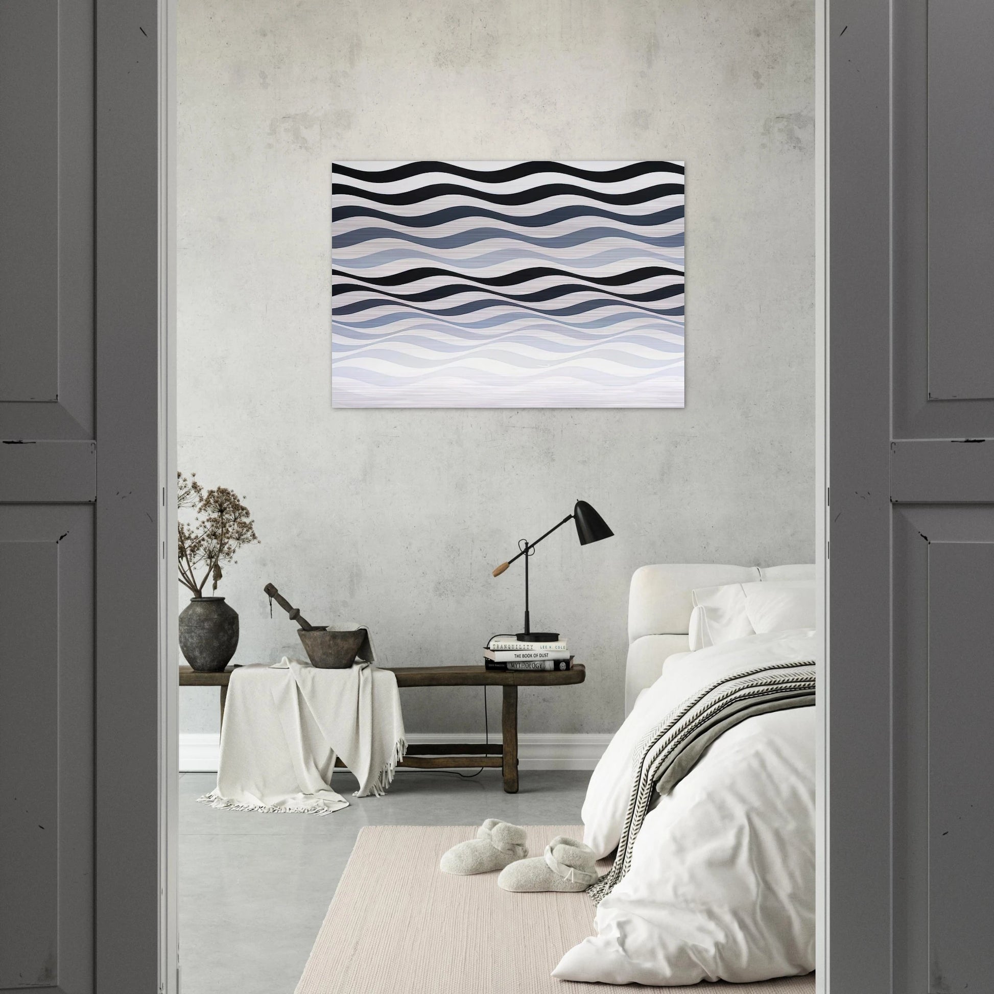 ARREST 3 1965 - Bridget Riley Brushed Aluminum Print - 70x100 cm / 28x40 inches | Bridget Riley Aluminum Print | Bridget Riley Prints