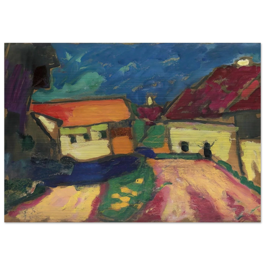 LANDSCHAFTSTUDIE DORFSTRASSE 1908 - Alexej von Jawlensky Brushed Aluminum Print - 70x100 cm / 28x40 inches | Alexej von Jawlensky Aluminum Print | Alexej von Jawlensky Prints