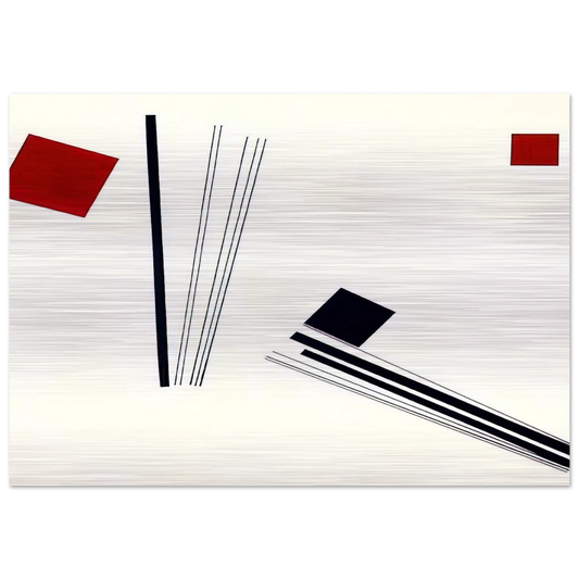 Painting in red and black - 1956 - Lygia Pape Brushed Aluminum Print - 70x100 cm / 28x40 inches | Lygia Pape Aluminum Print | Lygia Pape Prints