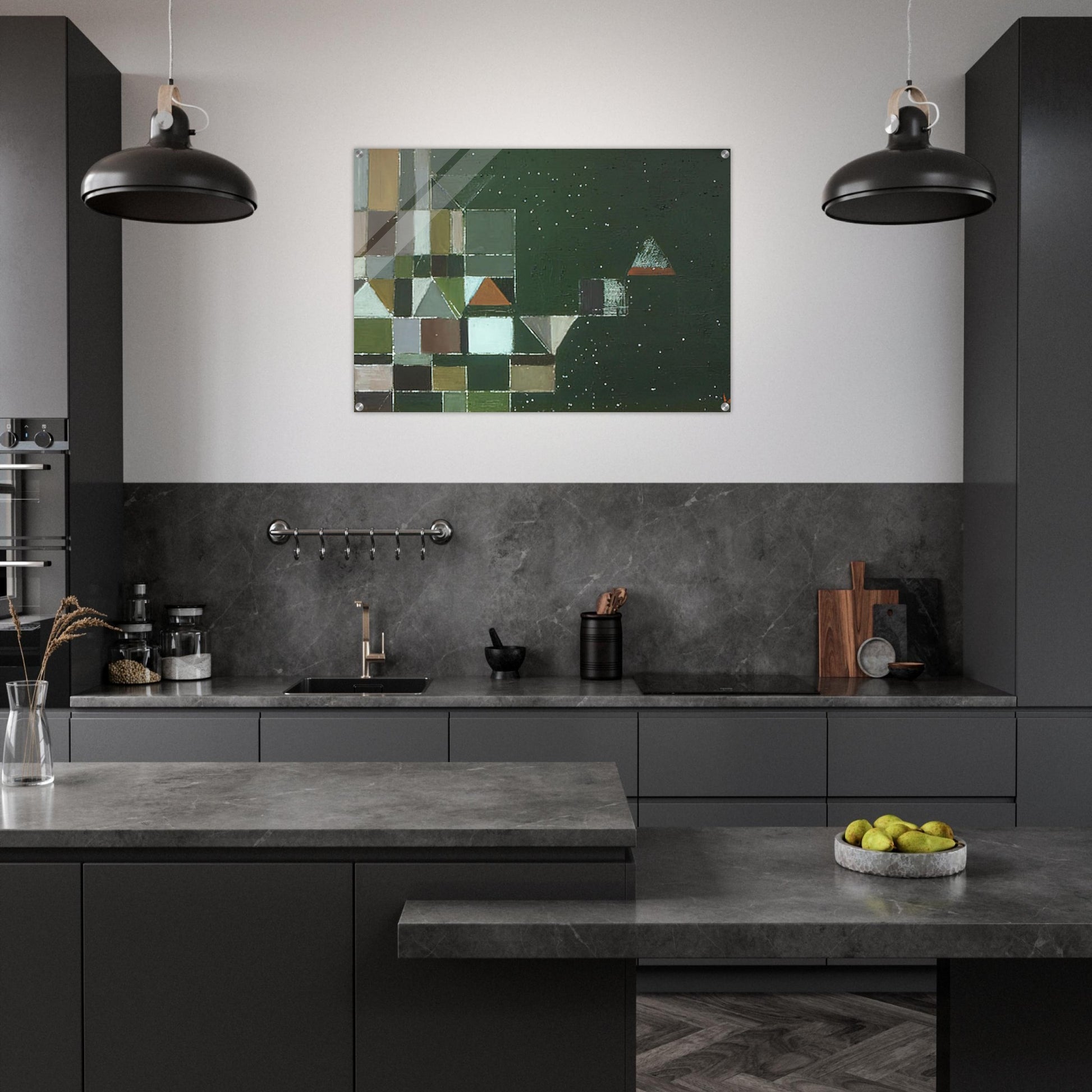 SQUARE MOTIF GREEN LILAC 1948 - Victor Pasmore Acrylic Print - 70x100 cm / 28x40″ inches