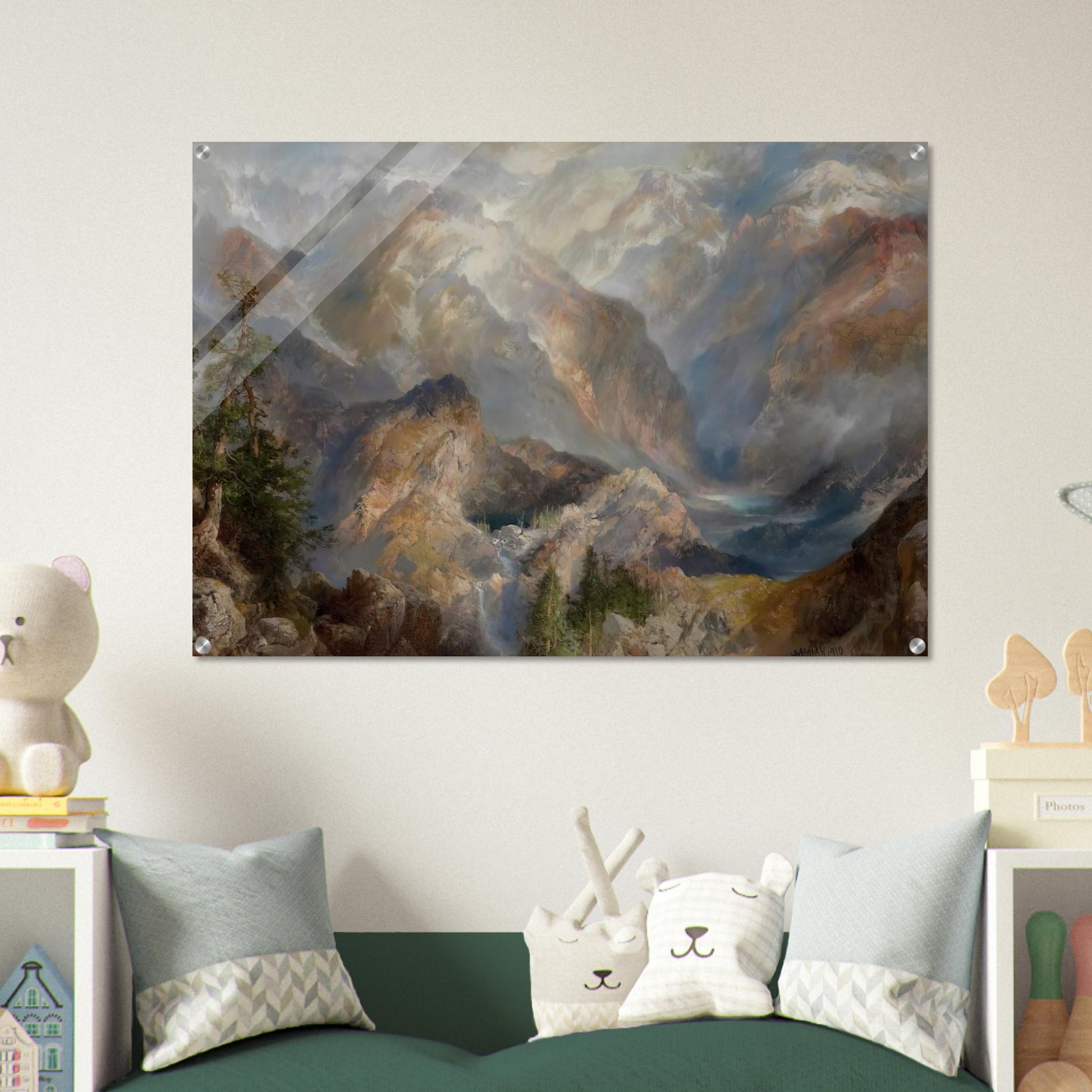Morning in the Sierras, Nevada - Thomas Moran Acrylic Print - 70x100 cm / 28x40″ inches