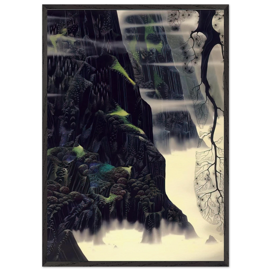 Gray Dawn - Eyvind Earle 70x100 cm / 28x40 inches Framed Art Print – Black Wooden Frame