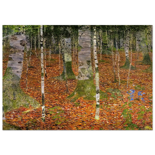 FARMHOUSE WITH BIRCH TREES 1903 - Gustav Klimt Brushed Aluminum Print - 70x100 cm / 28x40 inches | Gustav Klimt Aluminum Print | Gustav Klimt Prints