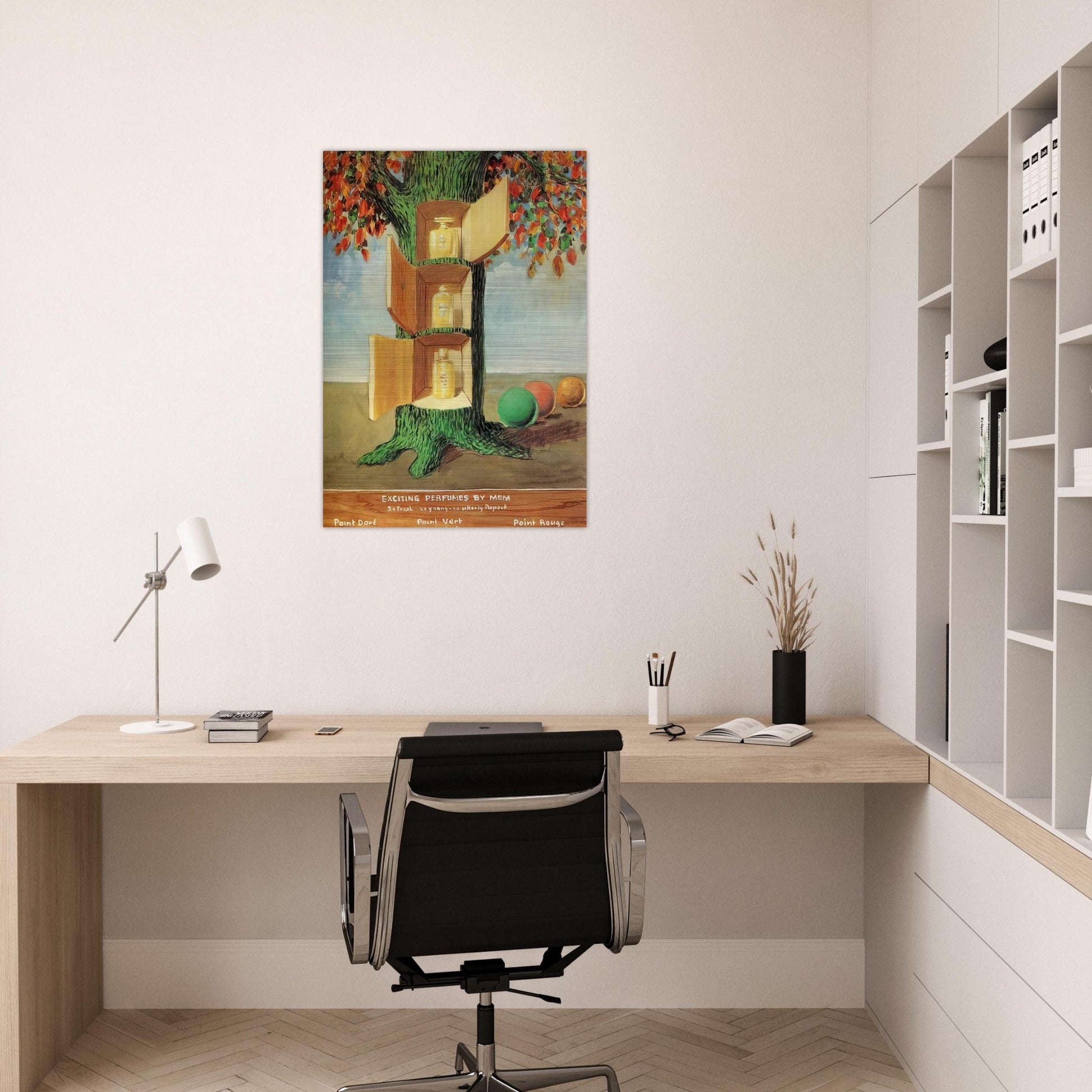 POSTER EXCITING PERFUMES BY MEM 1946 - Rene Magritte Brushed Aluminum Print - 70x100 cm / 28x40 inches | Rene Magritte Aluminum Print | Rene Magritte Prints