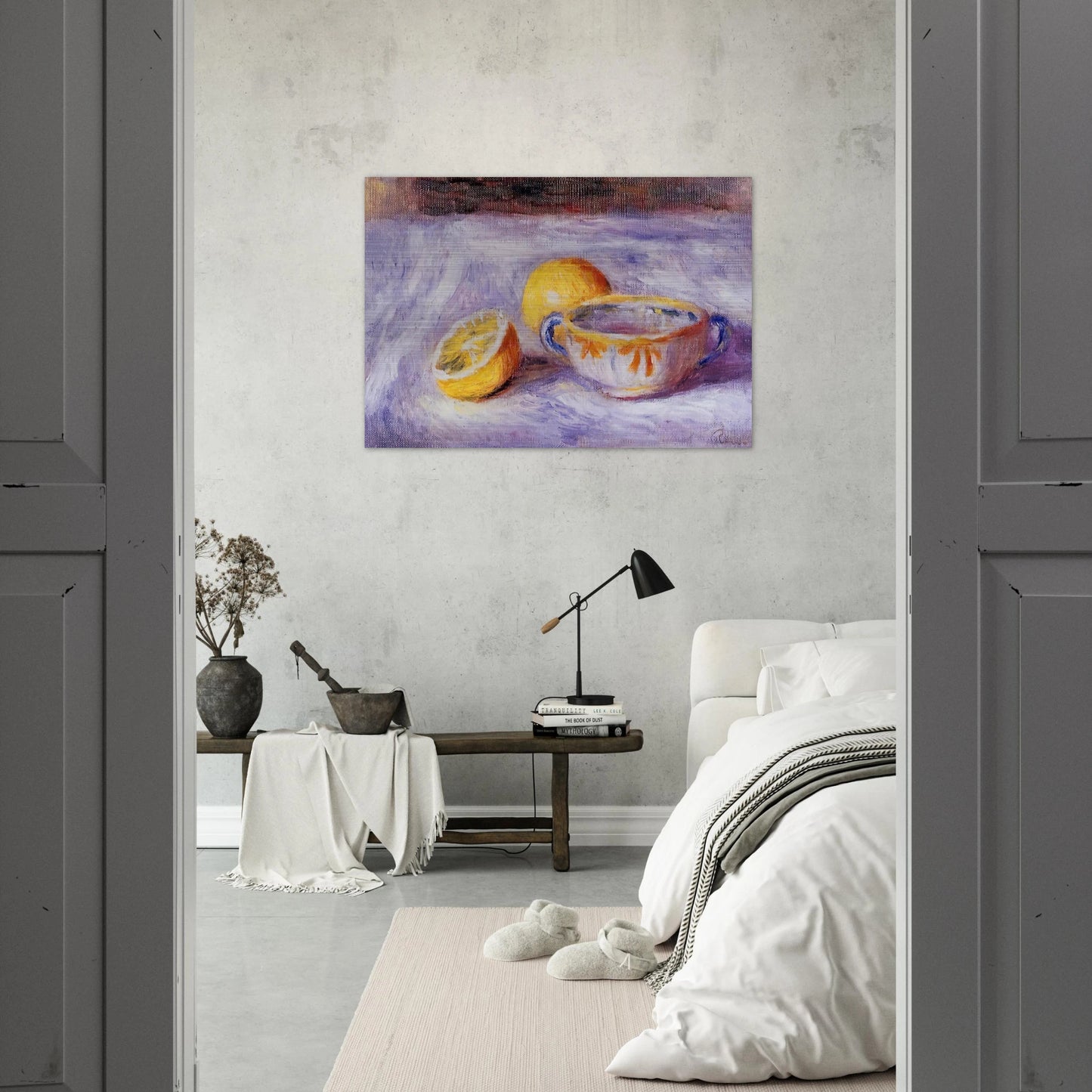 Still Life with Lemons - Pierre-Auguste Renoir Brushed Aluminum Print - 70x100 cm / 28x40 inches | Pierre-Auguste Renoir Aluminum Print | Pierre-Auguste Renoir Prints