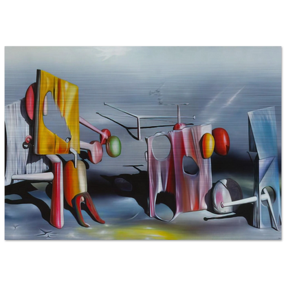 Reply to Red - Yves Tanguy Brushed Aluminum Print - 70x100 cm / 28x40 inches | Yves Tanguy Aluminum Print | Yves Tanguy Prints