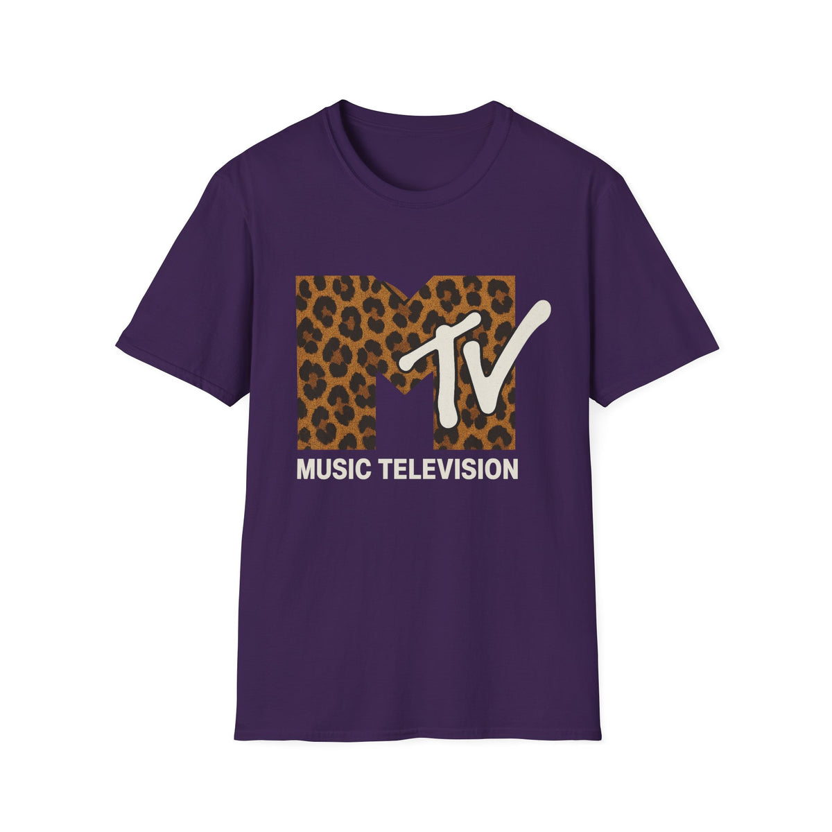 T-shirt graphique rétro MTV imprimé léopard vintage Télé musique Années 80 90 Tee-shirt de groupe unisexe Chemise rock imprimé animal