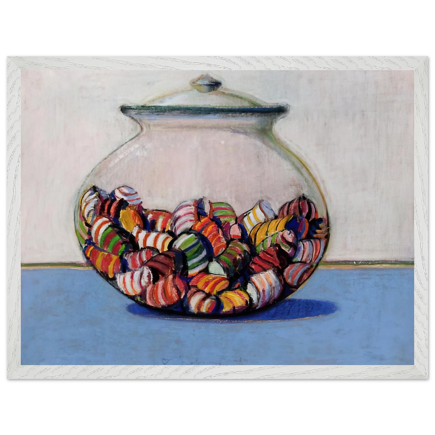Wayne Thiebaud - Glassed Candy - 1969 Wall Art - 60x80 cm / 24x32 inches - Premium Wooden Framed Poster With Fine Art Paper - Black frame