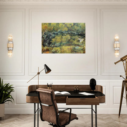The Japanis Bridge Footbridge over the Water-Lily Pond - claude monet Brushed Aluminum Print - 70x100 cm / 28x40 inches | claude monet Aluminum Print | claude monet Prints