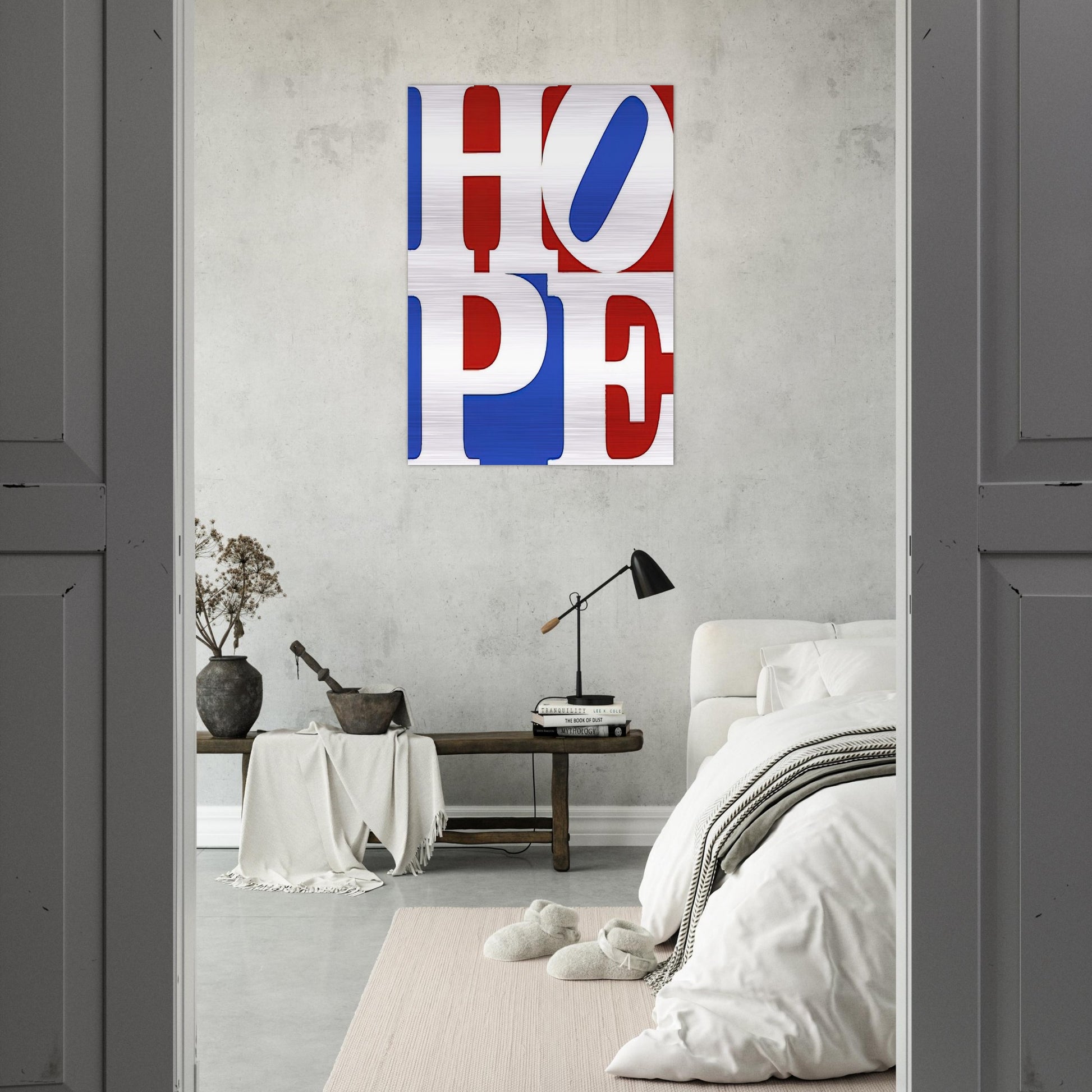 Hope - Robert Indiana Brushed Aluminum Print - 70x100 cm / 28x40 inches | Robert Indiana Aluminum Print | Robert Indiana Prints