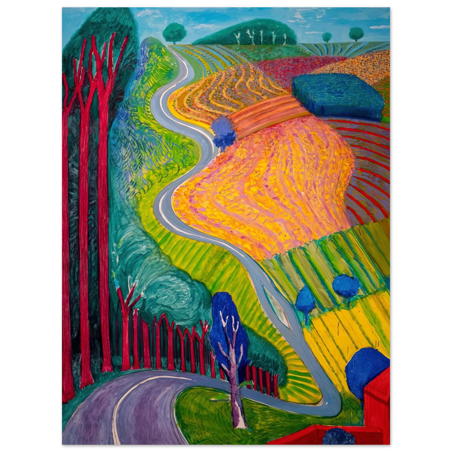 David Hockney - David Hockney Wall art - A3 (29.7 x 42  cm) - Premium Wooden Framed Poster With Fine Art Paper-canvas - Black frame