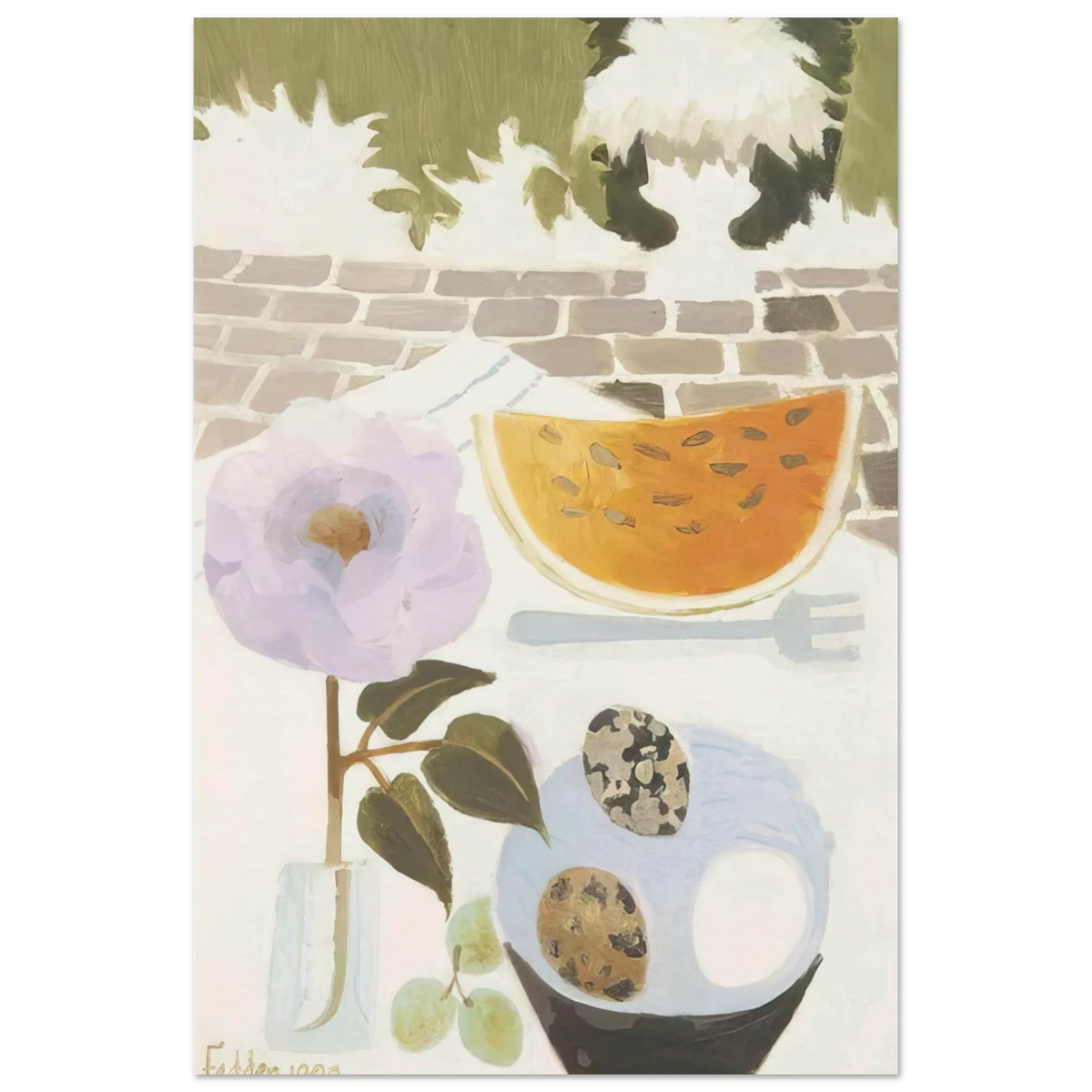A Slice of Melon - 1990 - Mary Fedden Art Prints - 100x150 cm / 40x60″ inches | Mary Fedden Poster | Mary Fedden Prints
