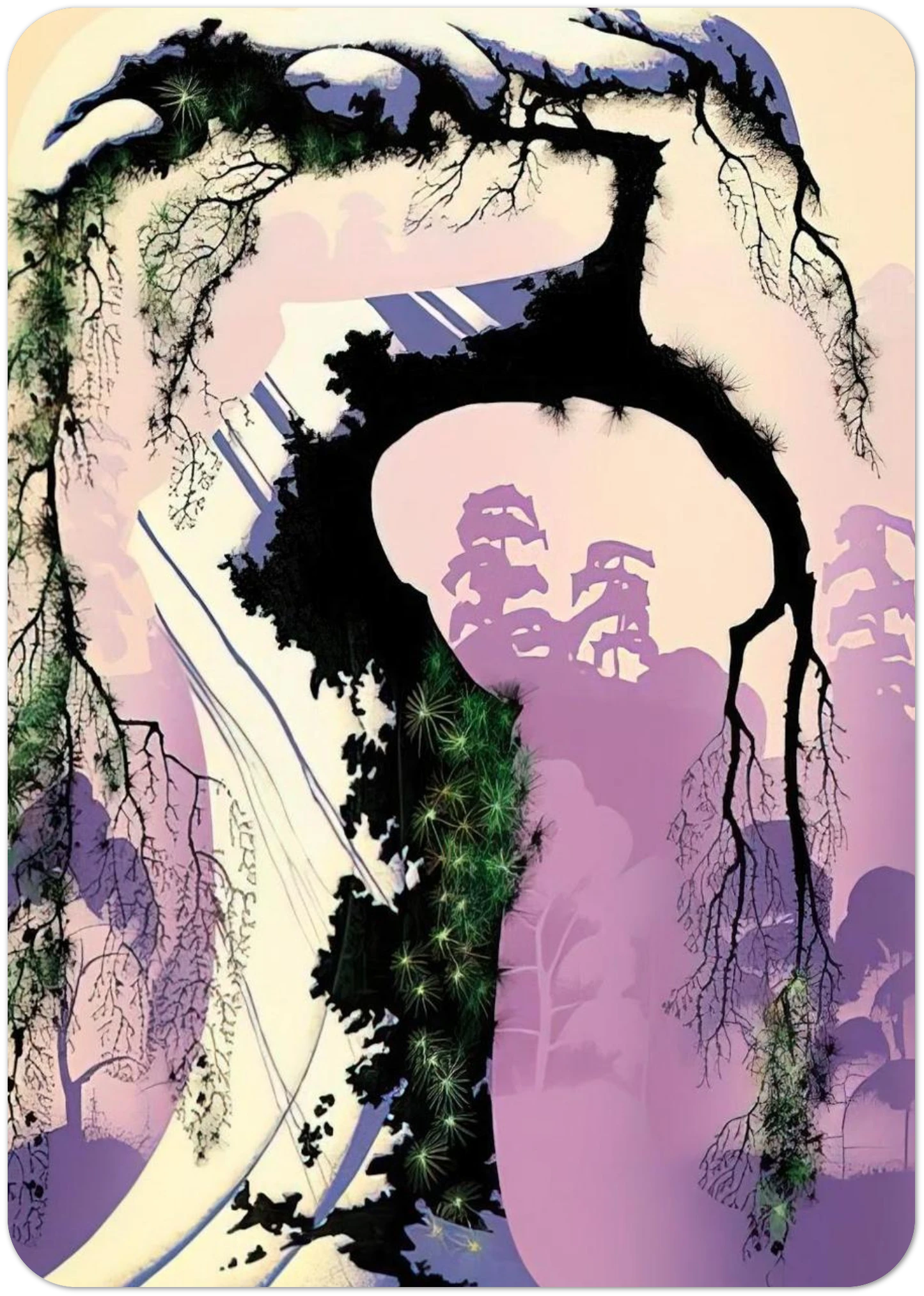 Norway Pine By Eyvind Earle Pack of 10 Post Cards | Eyvind Earle Post Cards | A6 (10.5 x 14.8 cm) - 4.1 x 5.8 inches