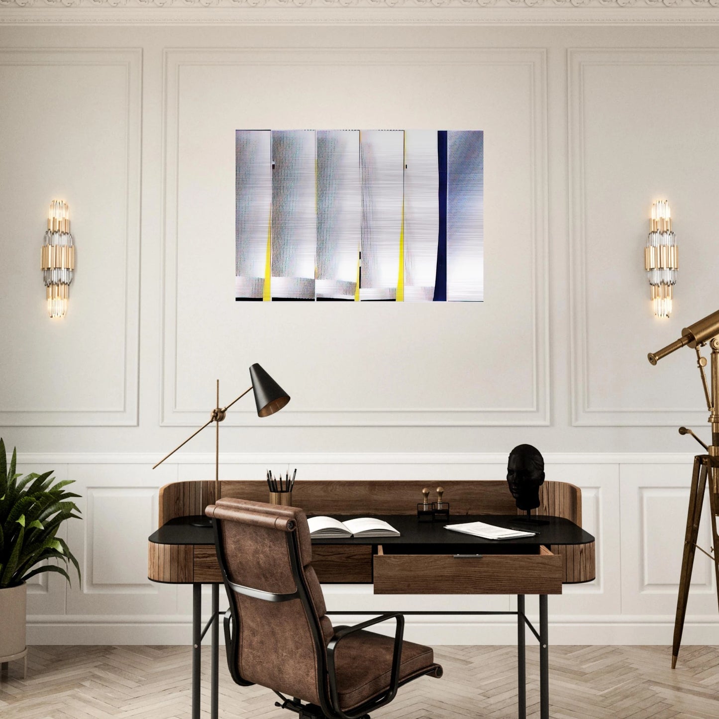 MIRROR SIX PANELS 3 1971 - Roy Lichtenstein Brushed Aluminum Print - 70x100 cm / 28x40 inches | Roy Lichtenstein Aluminum Print | Roy Lichtenstein Prints