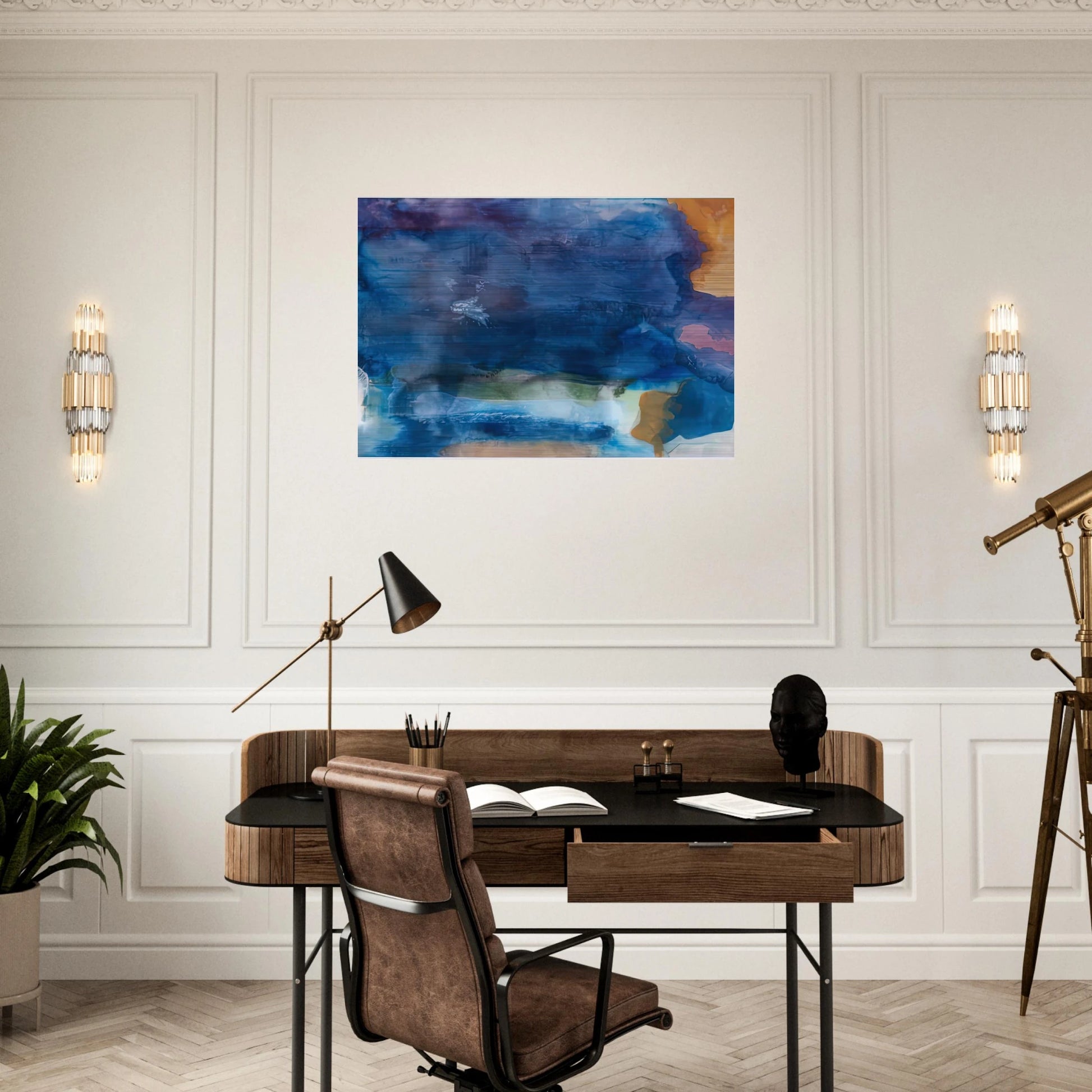 Riverhead, 1963-64- - Helen Frankenthaler Brushed Aluminum Print - 70x100 cm / 28x40 inches | Helen Frankenthaler Aluminum Print | Helen Frankenthaler Prints