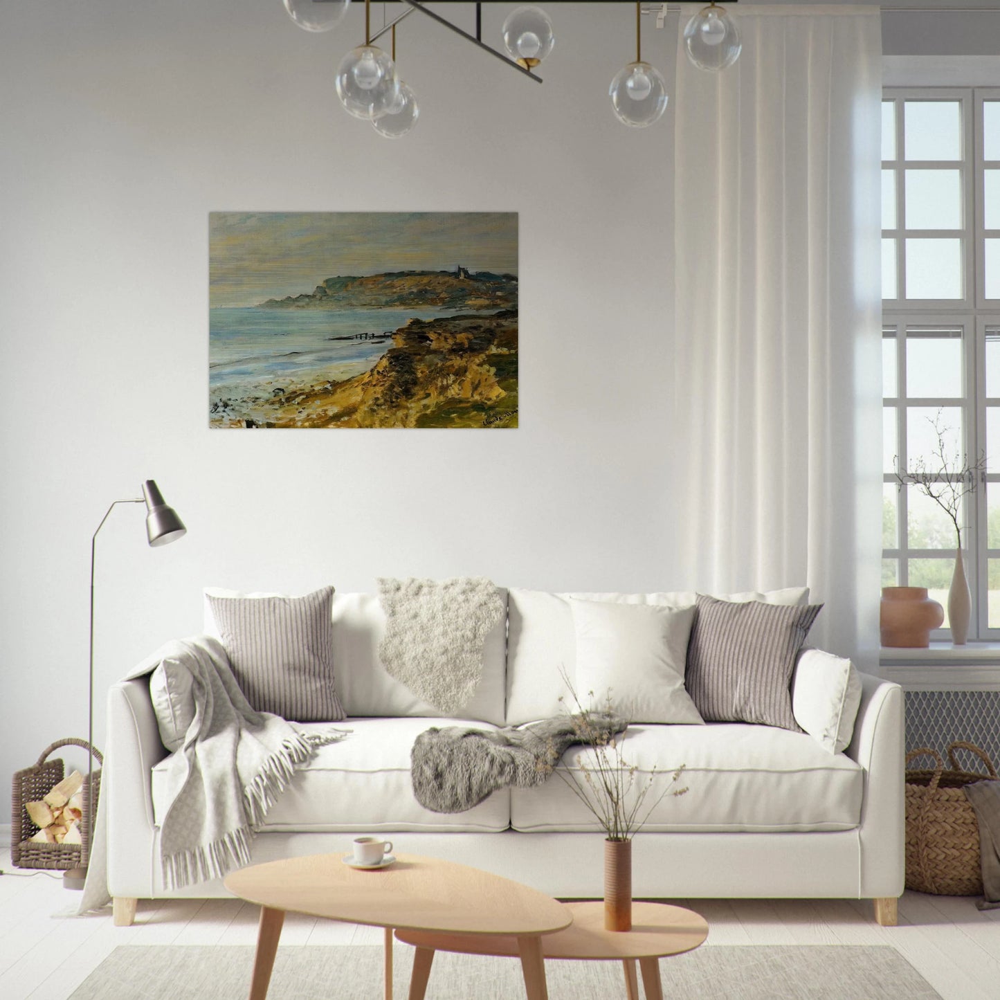 Cliff at Sainte-Adresse - claude monet Brushed Aluminum Print - 70x100 cm / 28x40 inches | claude monet Aluminum Print | claude monet Prints