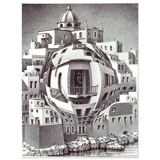 MC Escher - BALCONY Wall Art - 21x29.7 cm / 8x12" - Fine Art Poster-canvas - -