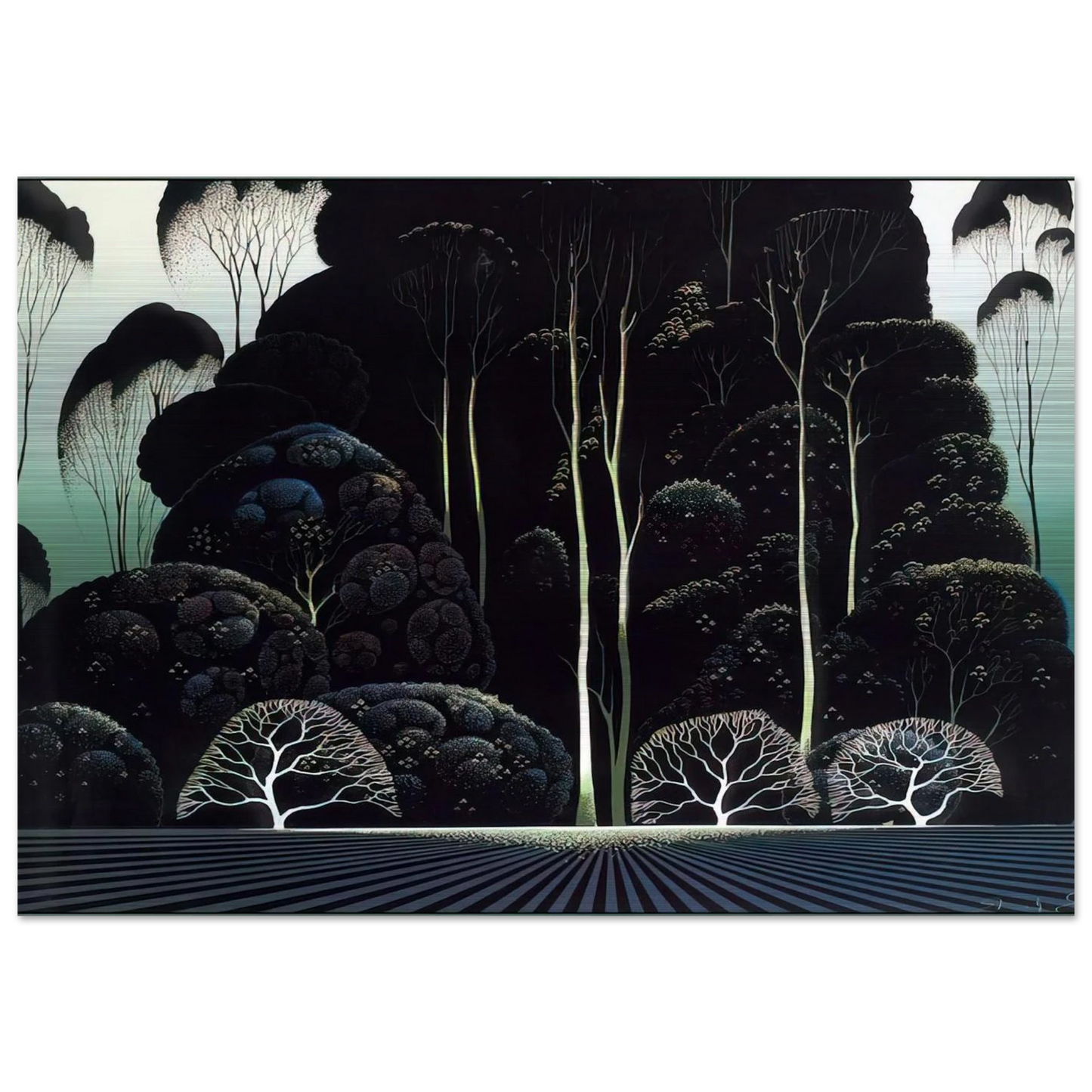 Eucalyptus - Eyvind Earle Brushed Aluminum Print - 70x100 cm / 28x40 inches | Eyvind Earle Aluminum Print | Eyvind Earle Prints