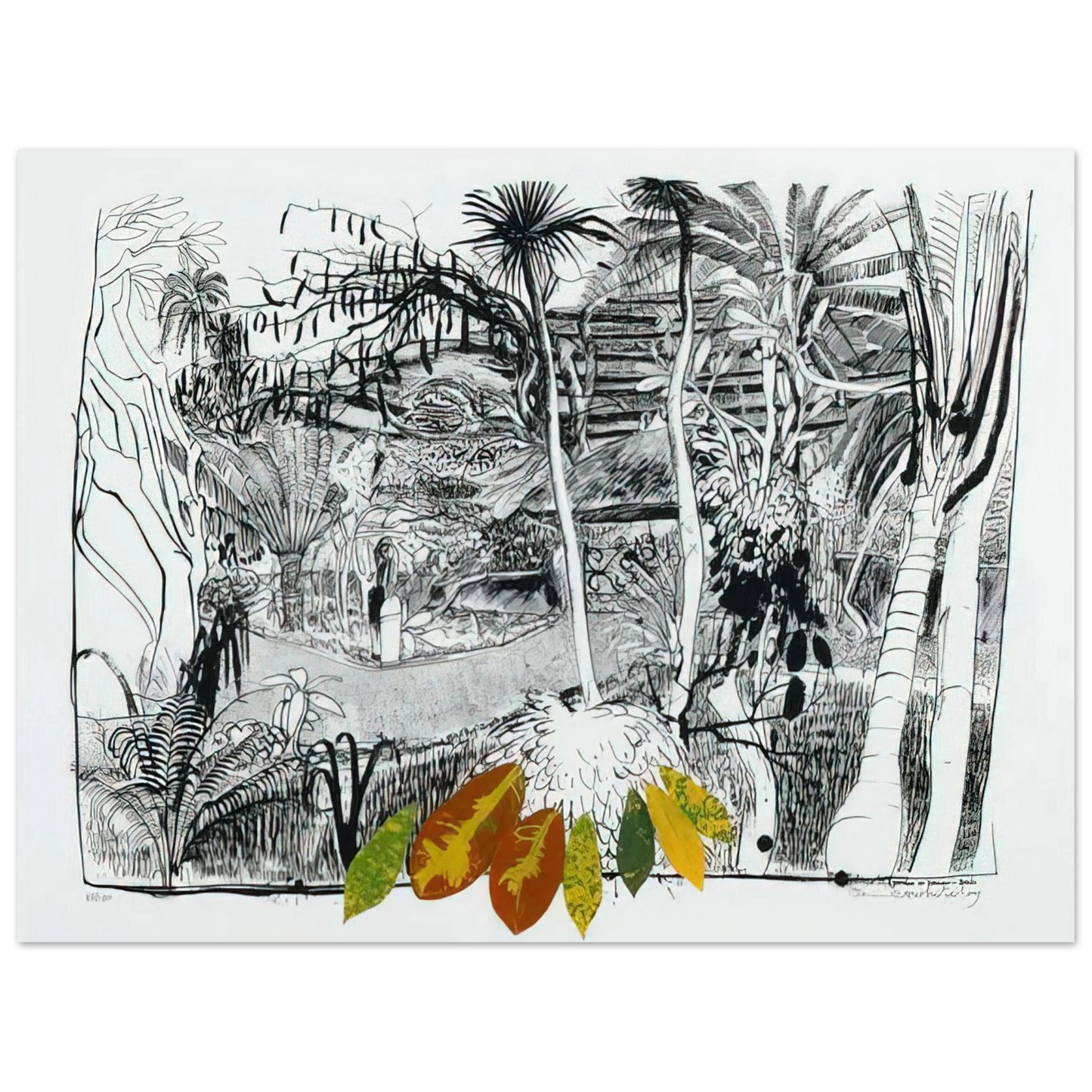 Brett Whiteley - The Garden in Sanur - Bali - 1980  75x100 cm / 30x40inches Fine Art Poster