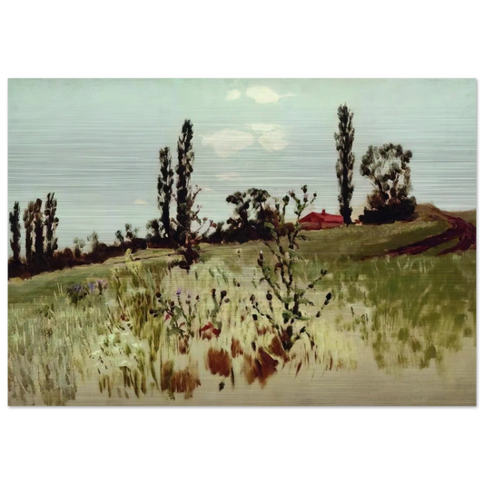 Poplar trees - Arkhyp Kuindzhi Brushed Aluminum Print - 70x100 cm / 28x40 inches | Arkhyp Kuindzhi Aluminum Print | Arkhyp Kuindzhi Prints