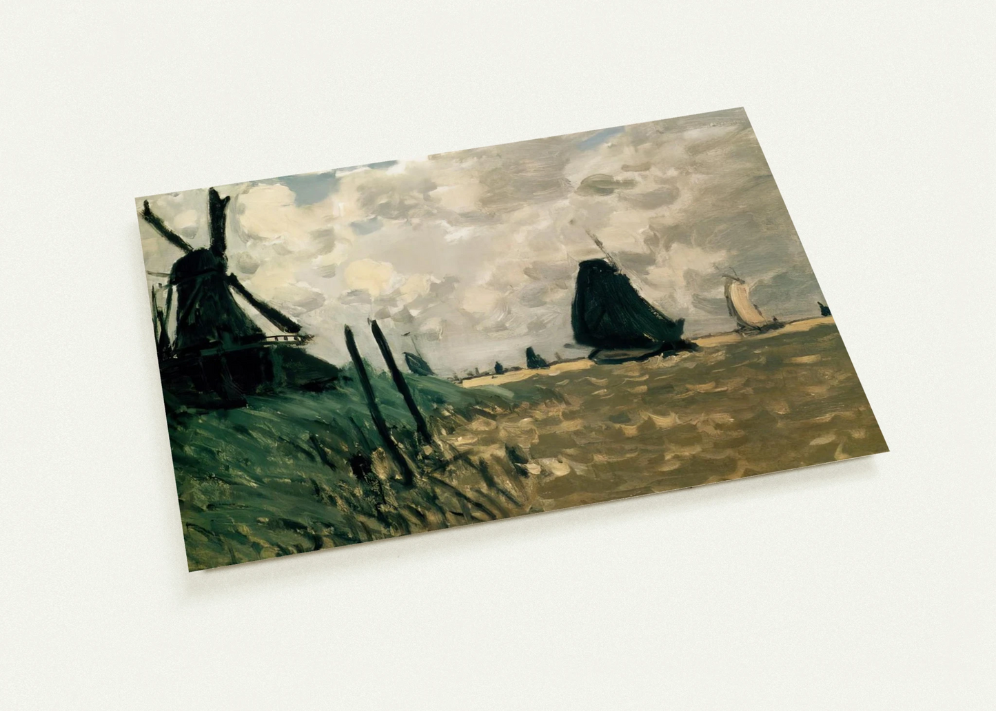 A Windmill near Zaandam By claude monet Pack of 10 Post Cards | claude monet Post Cards | A6 (10.5 x 14.8 cm) - 4.1 x 5.8 inches