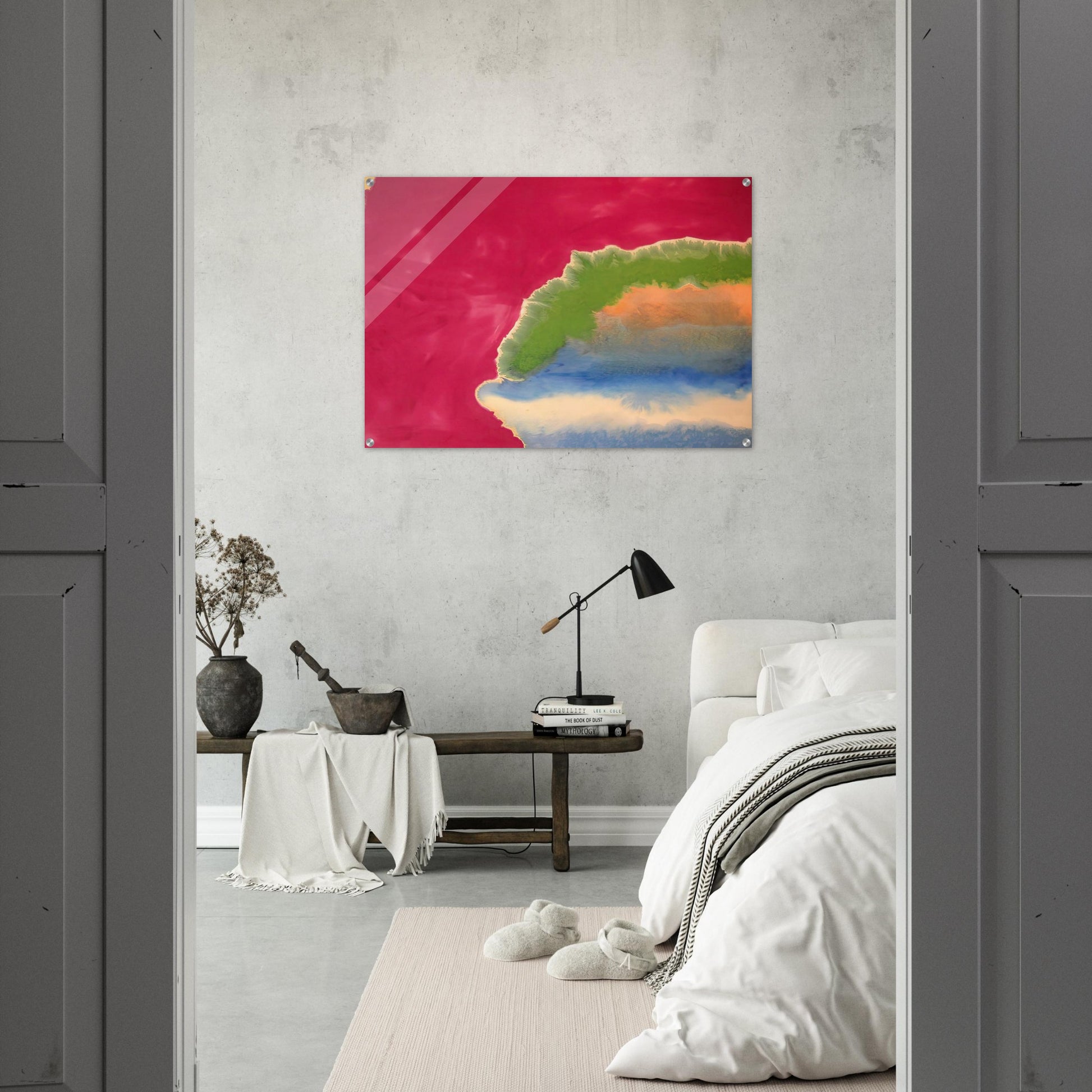 Red Wall - 1970 - Ronnie Landfield Acrylic Print - 70x100 cm / 28x40″ inches