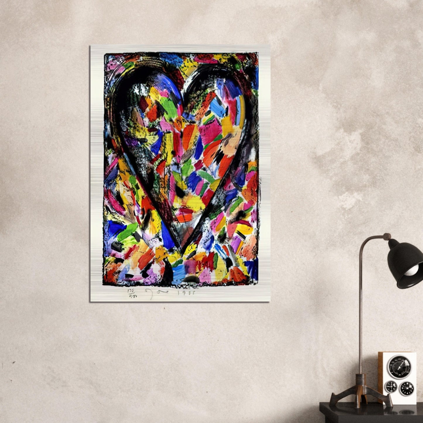 CONFETTI HEART 1985 - Jim Dine Brushed Aluminum Print - 70x100 cm / 28x40 inches | Jim Dine Aluminum Print | Jim Dine Prints