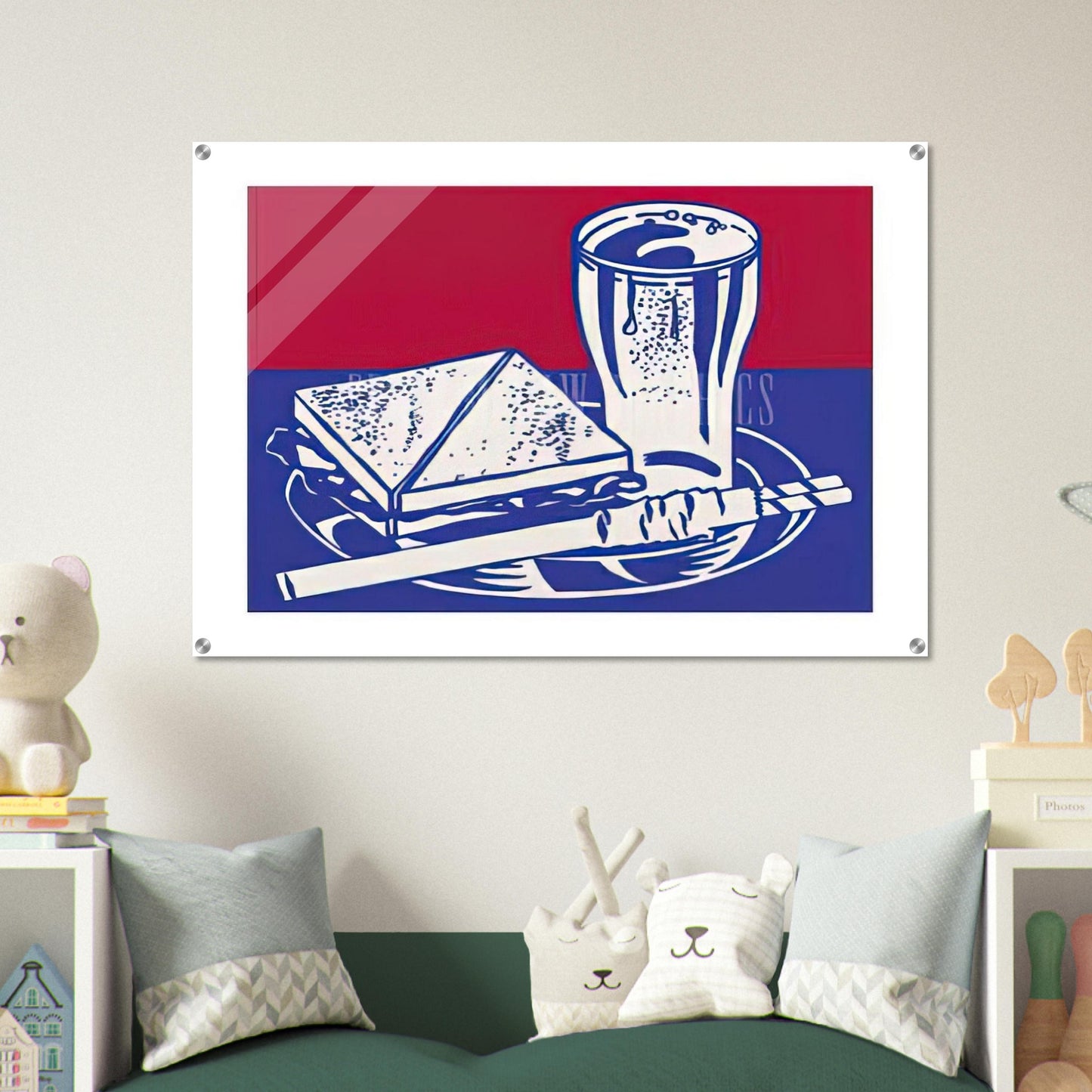 SANDWICH AND SODA 1964 - Roy Lichtenstein Acrylic Print - 70x100 cm / 28x40″ inches