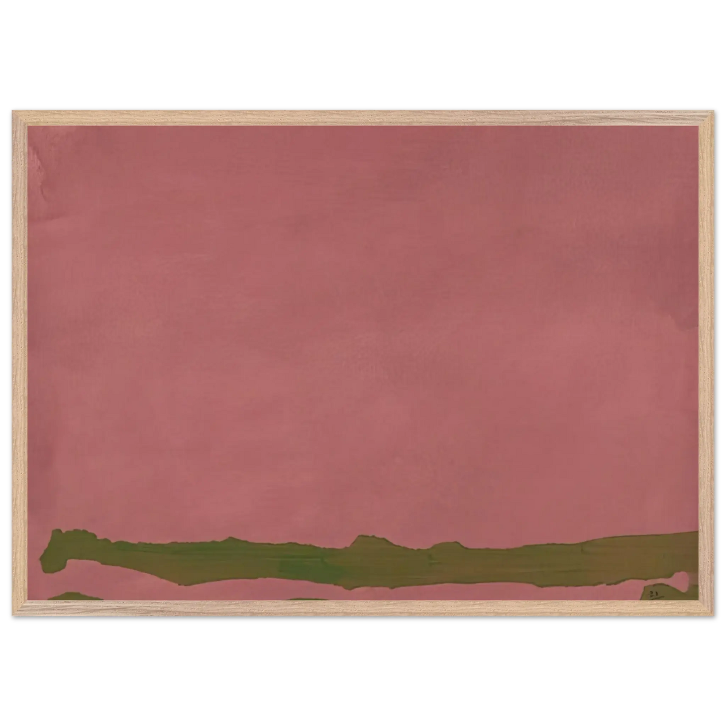Helen Frankenthaler - Green Likes Mauve - 1970 Wall art - 15x20 cm / 6x8 Inches - Premium Wooden Framed Poster With Fine Art Paper - White frame